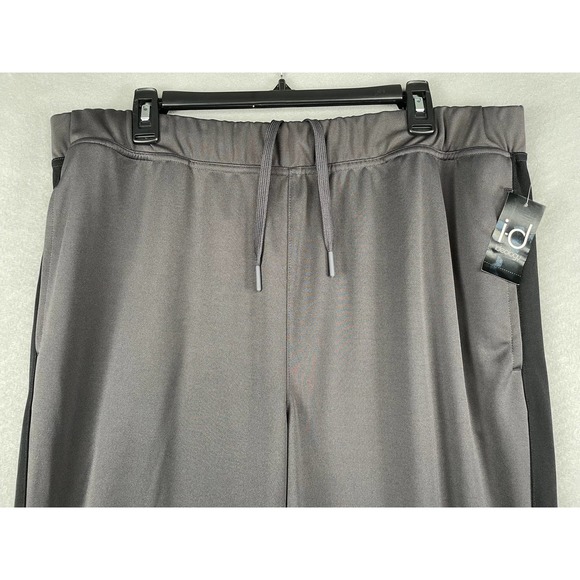 ID Ideology Men's XL Charcoal w/Black Stripe Knit Drawstring Jogger Sweatpants - Picture 2 of 9